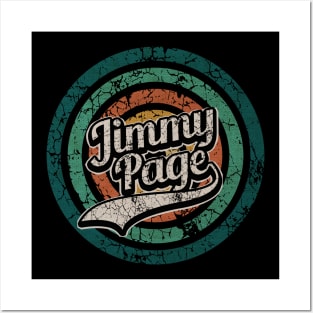 Jimmy Page // Retro Circle Crack Vintage Posters and Art